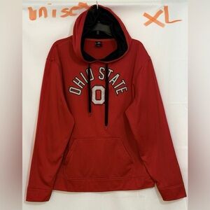 Red Cozy Collegiate Sweaters with Logo Detailing